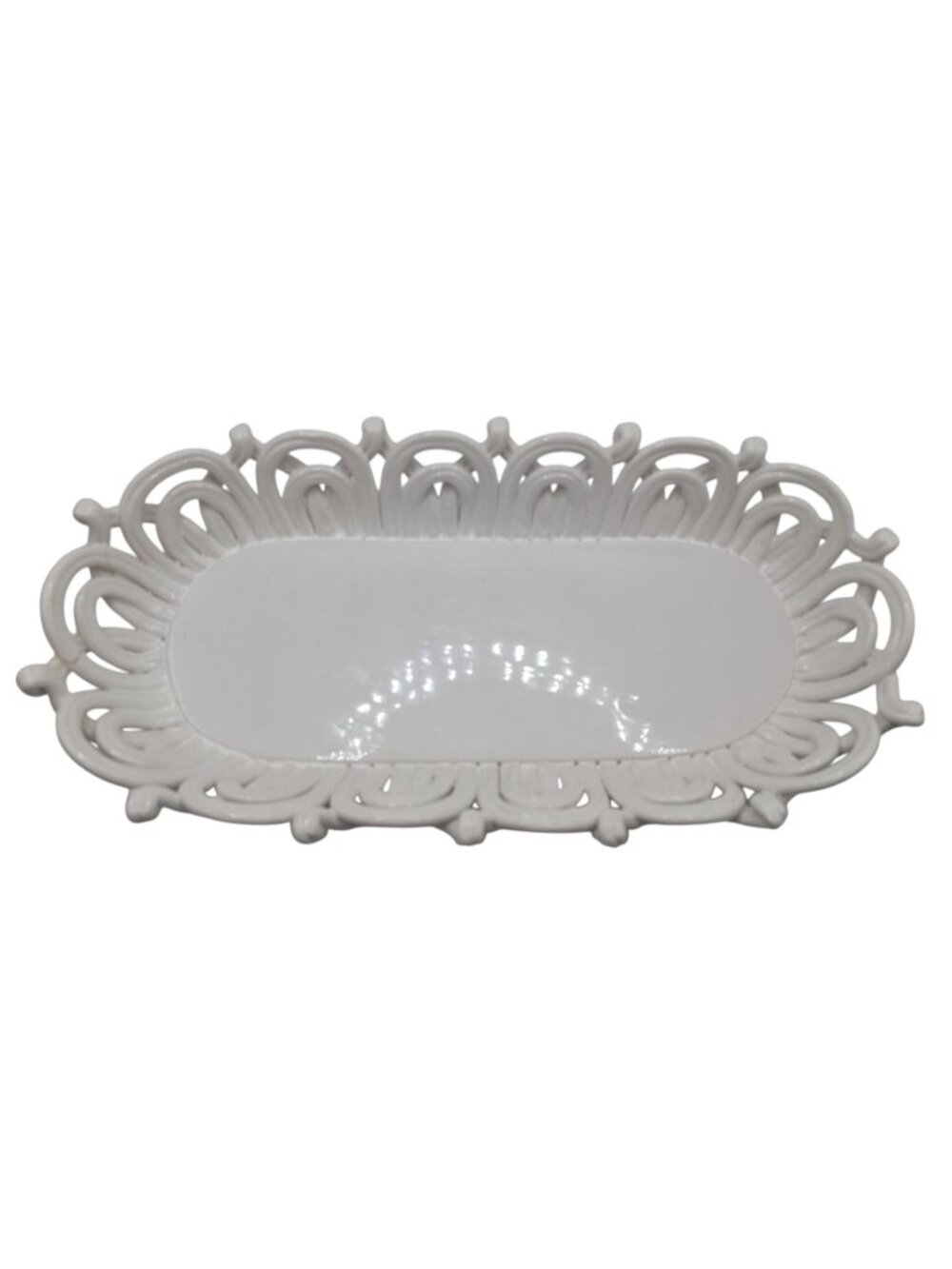 Vtg PrimoGi White Ceramic Oval Bread Basket Serving Bowl Made In Italy